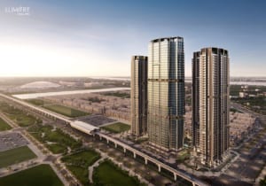Dự án gồm 3 tòa tháp với chiều cao mỗi tòa là 45 tầng